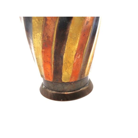 Vintage MCM Mixed Metal Small Brass Vase-5" -made in India - Picture 4 of 5